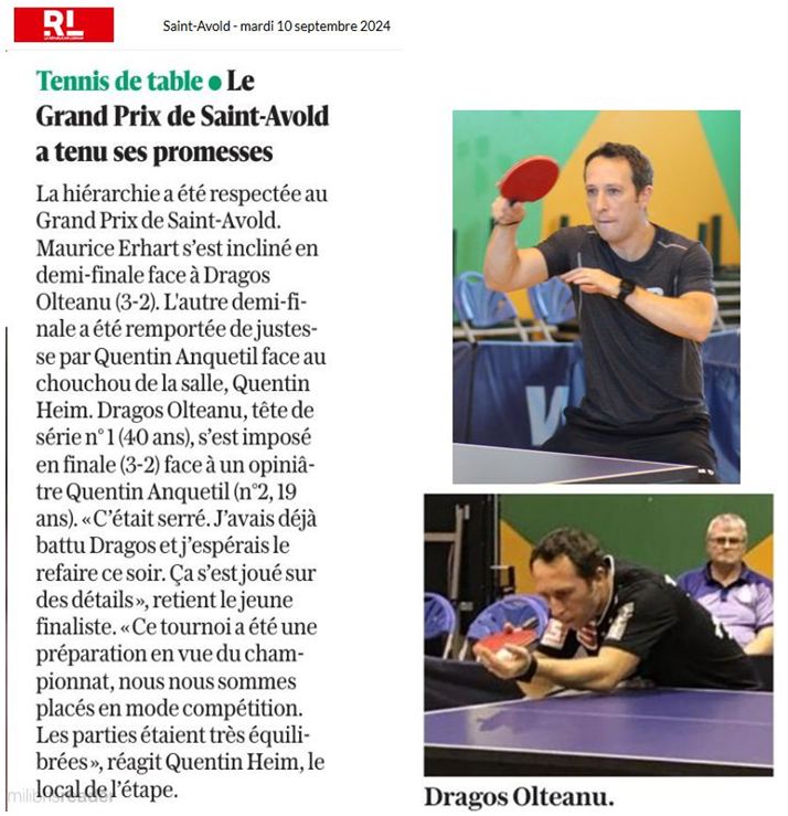 Article replo CTT saint avold tournoi nationaux